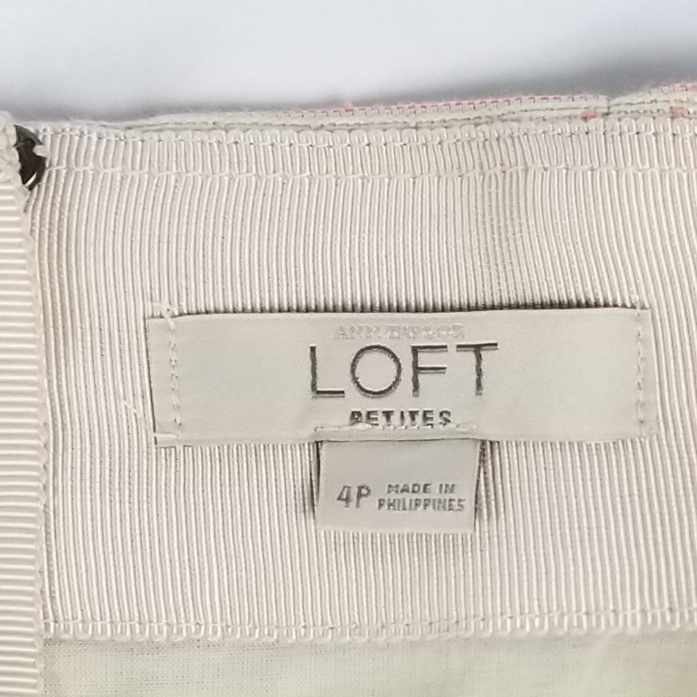 LOFT Petites Geometric Striped Mini Skirt 4P - Picture 3 of 4